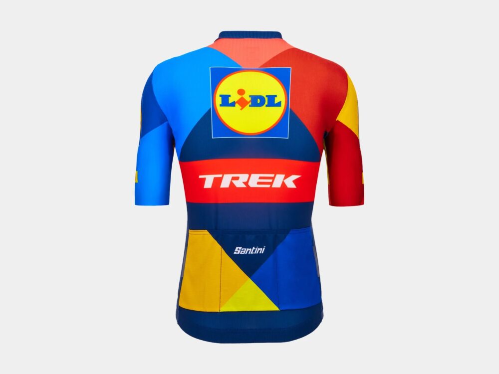 Alternative view of Maillot Santini Trek Réplica Mujer XS Azul/Amarillo