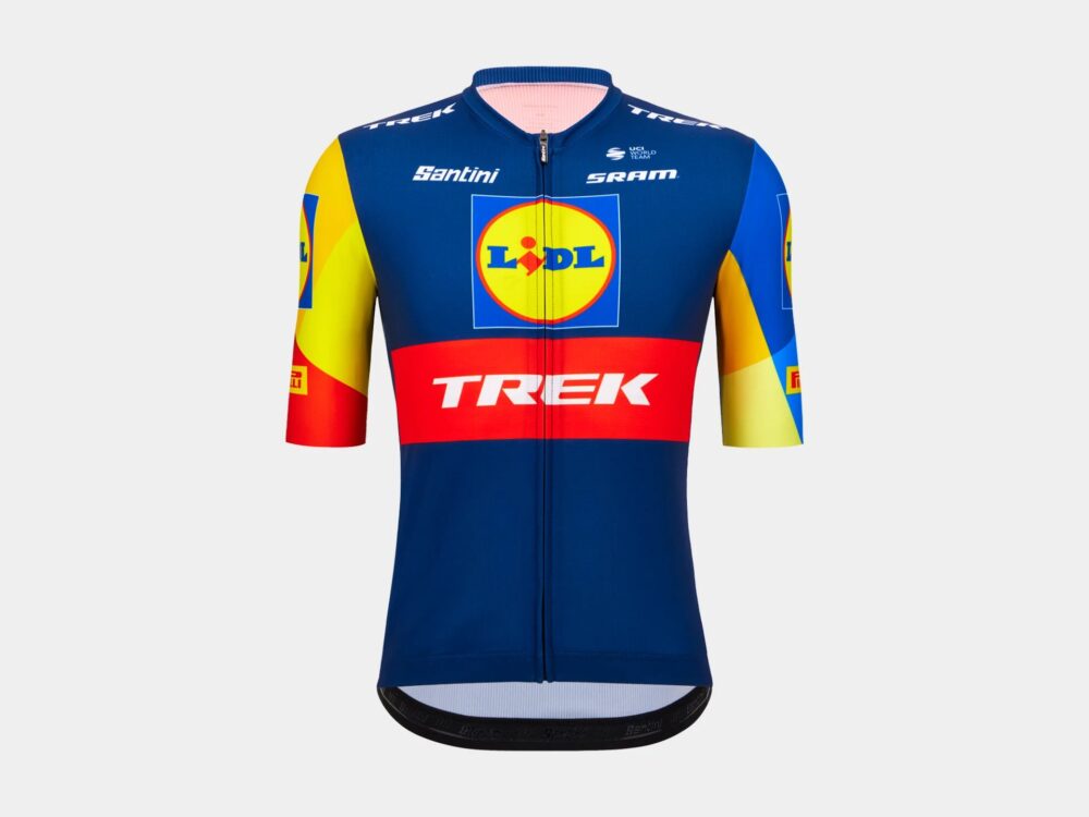 Maillot Santini Trek Réplica Mujer XS Azul/Amarillo