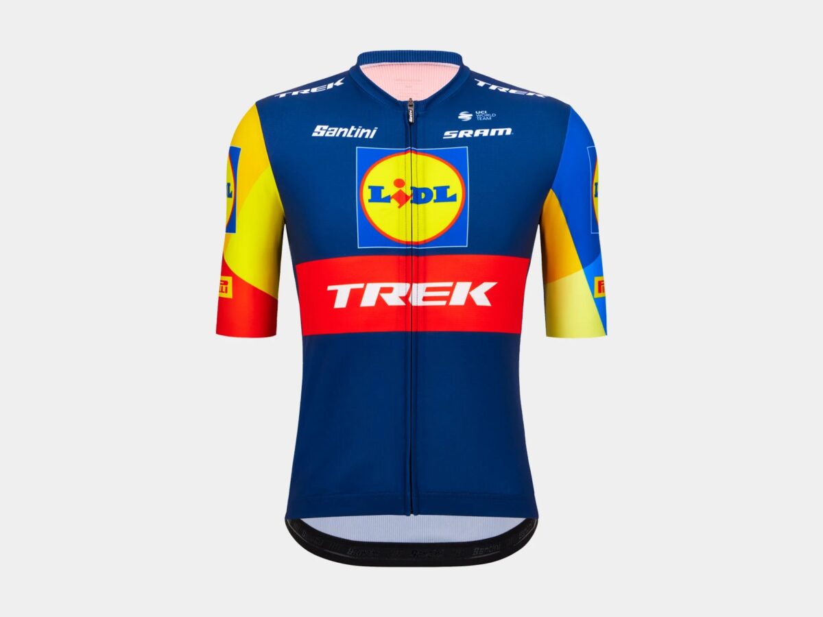 Maillot Santini Trek Réplica Mujer XS Azul/Amarillo