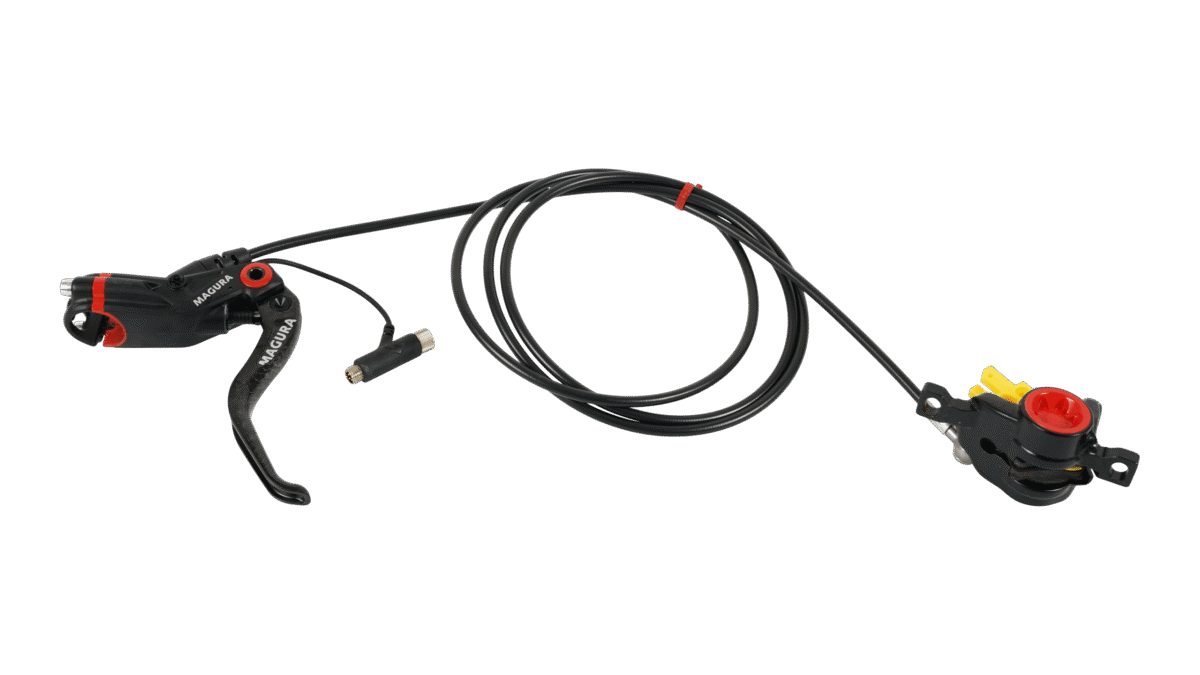 BRK MY13 TURBO S REAR BRAKE SET MAGURA MT4 CARBON, WITH SWITCH AND SBC CONNECTOR, CARBON LEVER, CARBON CLAMP, CALIPER, CALIPER CAP, HOLLOW PIVOT, 180MM STORM DISC, INCLUDING BALL END CAP, SHIFT MIX REAR PLATE