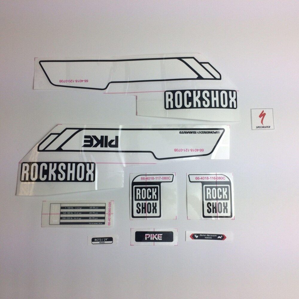 DCL MY14 DECAL KIT PIKE RCT3 SOLO AIR 29 THROUGH AXLE - SPECIALIZED WHITE/BLACK(11.4418.003.065) (NO LONGER PRODUCED)