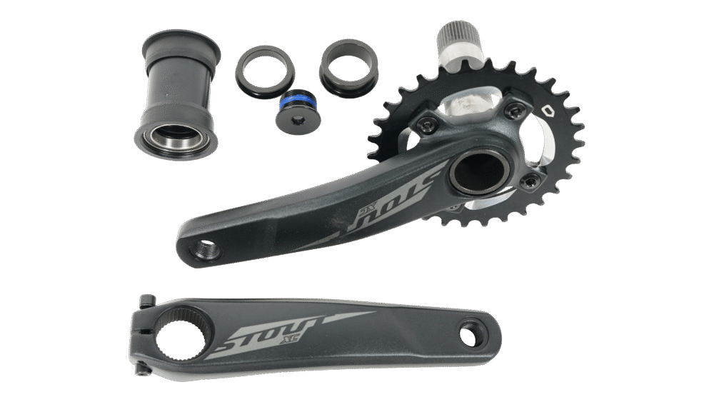 CRK STOUT, 165MM, CRANKSET, ALLOY, PF30 / 30MM CRO-MO SPINDLE, 76BCD, 30T RING, 1X10-SPD, W/ BB