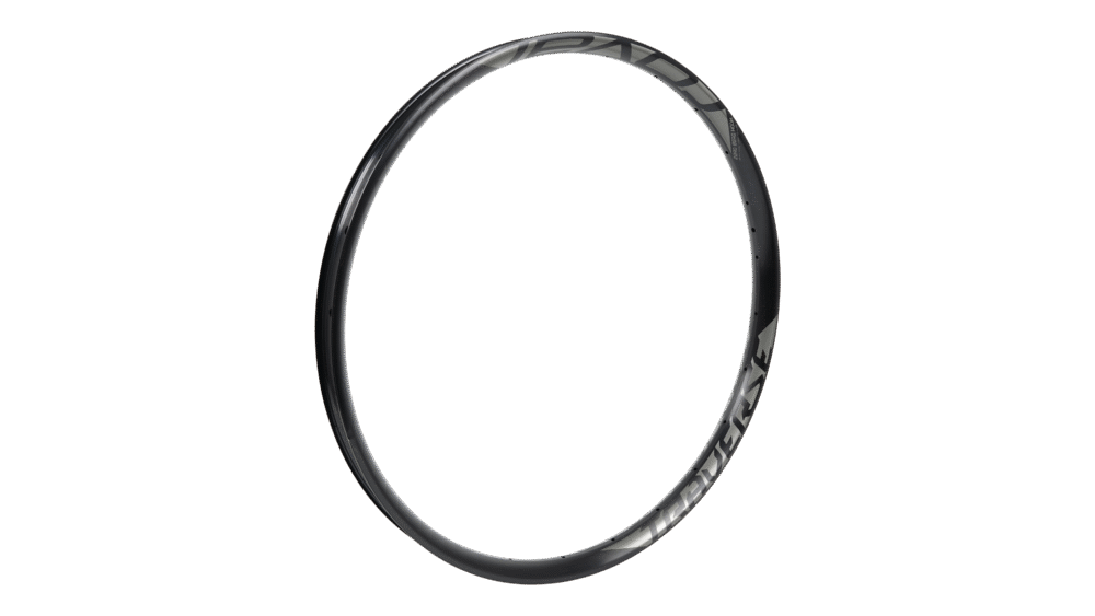 RIM MY16 TRAVERSE 38, 27.5, FRONT, ALLOY, 24H, DISC, 38MM INTERNAL WIDTH - BLACK W/ CHARCOAL DCL