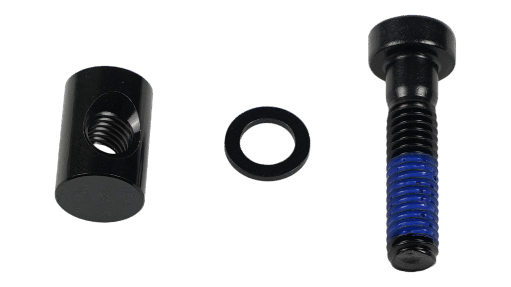 BLT MY18-20 EPIC, CARBON FRAME, SKID PLATE MOUNTING BOLT & BARREL NUT, 4MM HEX HEAD, M6X1.0PX25MM, ALLOY, BLACK