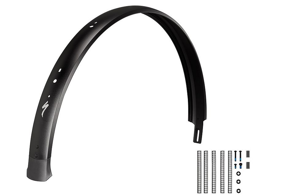 Alternative view of FND MY23 VADO S (L1E), REAR FENDER, 650B, ALLOY, 65MM WIDTH, W/ HOLES FOR WIRED GARMIN RADAR & LICENSE PLATE HOLDER