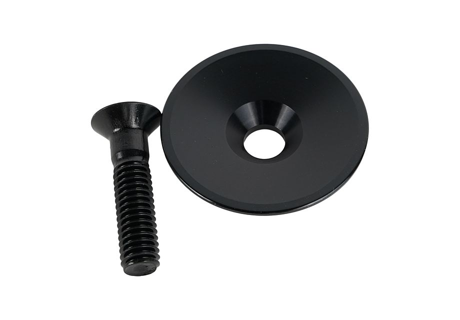 Alternative view of HDS SUB, 1-1/8" LIGHTWEIGHT ROAD TOP CAP, ALLOY, BLACK, W/ M6X25L ALLOY BOLT