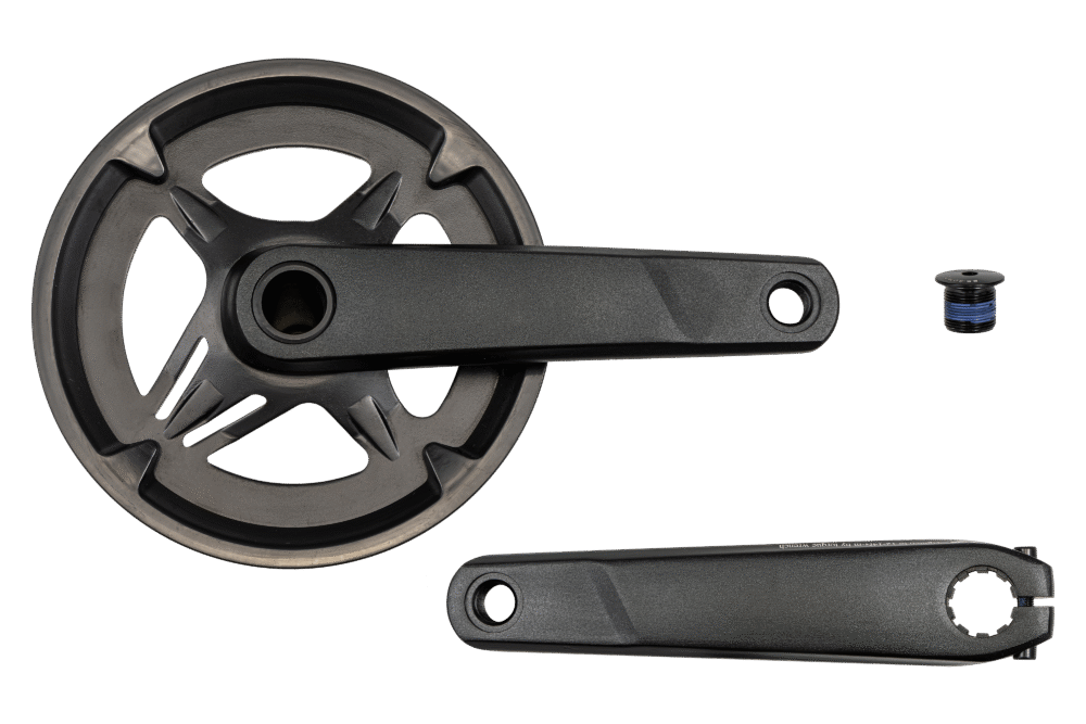 CRK SAMOX 2-PIECE, 165MM, L + R ARMS, ALLOY, 24MM SPINDLE, DM, 40T, 1X10-SPD, CL 47MM, BLK, W/CG (NO BB)