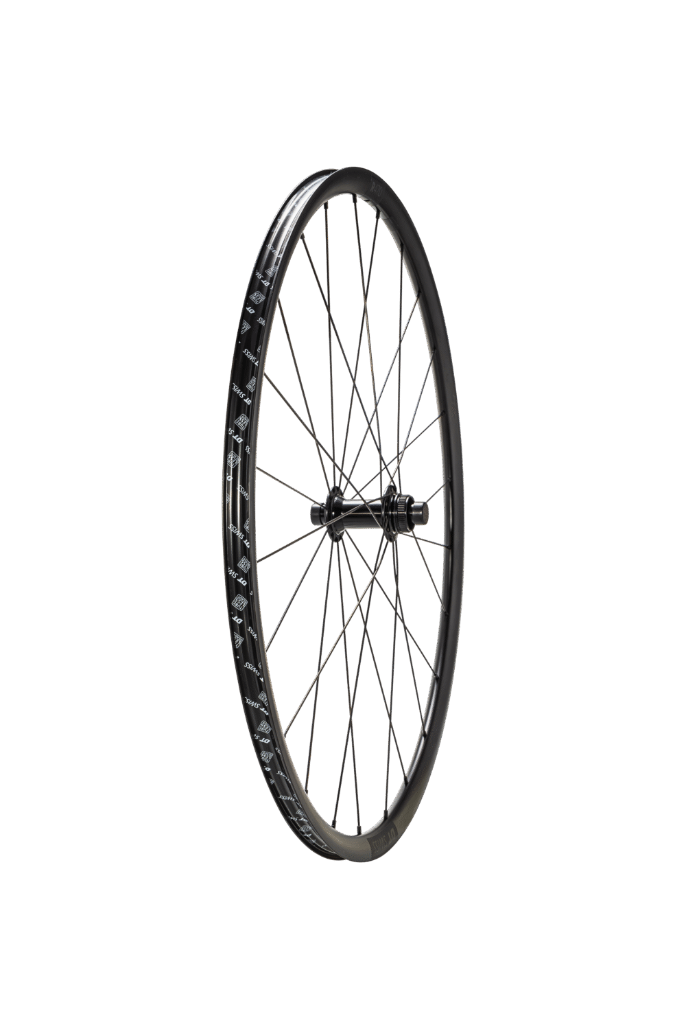 WHL DT-R470 V2, 700C, FRONT, ALLOY, TA, 12X100MM, DISC, CENTERLOCK, 24H - BLACK W/ CHARCOAL DCL