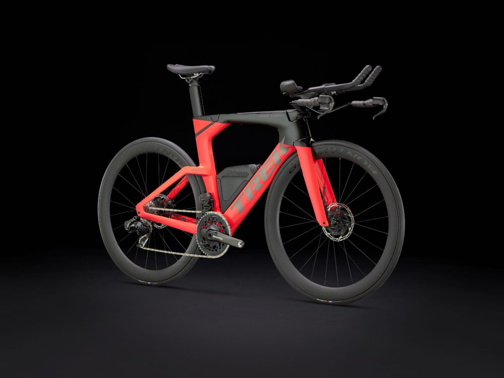Alternative view of Trek Speed Concept SLR 7 AXS S Radioactive Coral/Trek Black