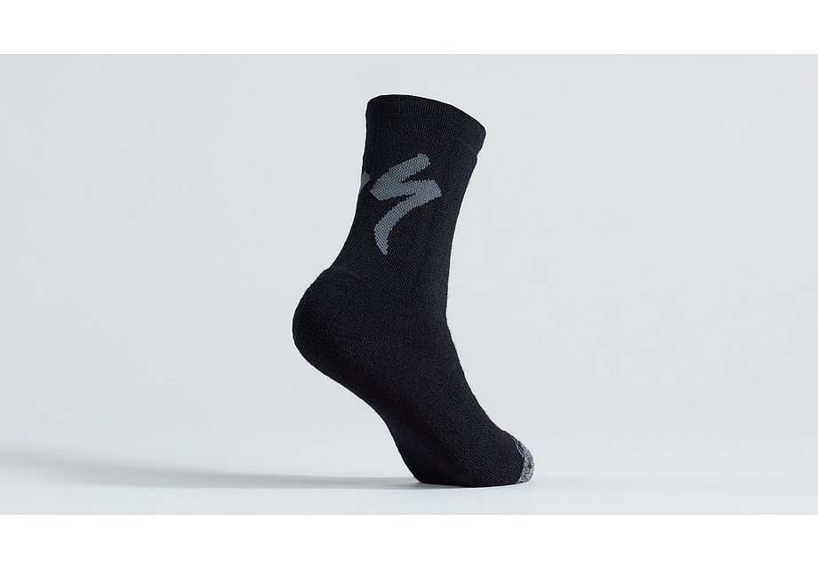 Calcetines Specialized Merino Deep Winter Tall Logo Negro L