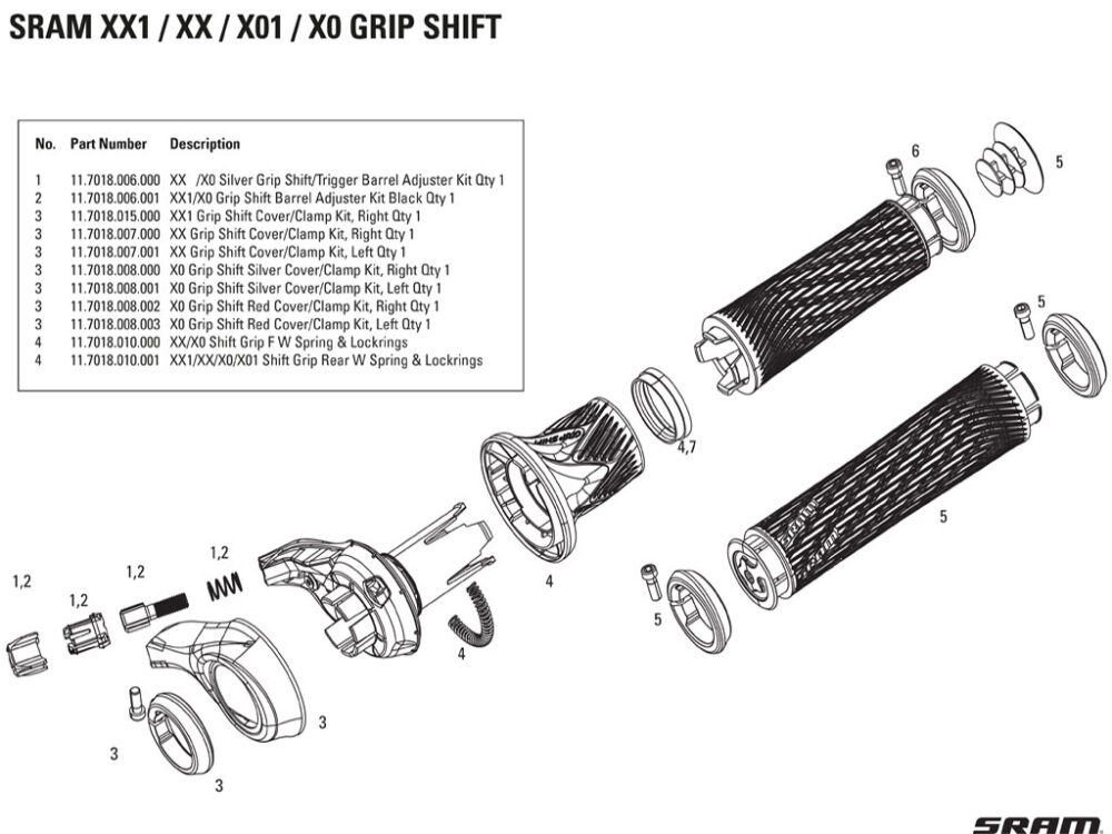 SRM MANDO XX1 G. SHIFT 11V TRAS LOCK GRIP